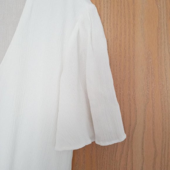 Maurices Hi-Low Prairie V-Neck White Dress M - Picture 4 of 14